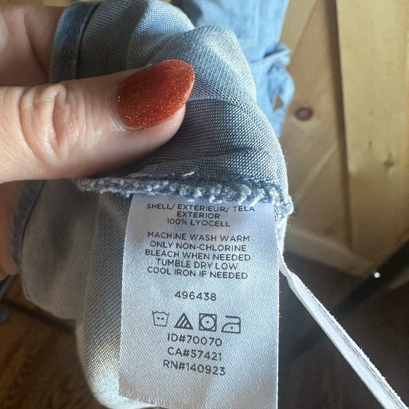 LOFT Light Blue Midi Wrap Dress - Picture 4 of 5